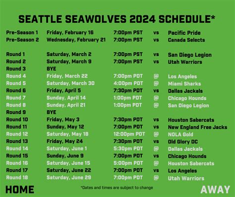 seattle seawolves schedule 2023|Seattle Seawolves